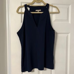Banana Republic Factory split collar sleeveless blouse